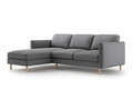 Coltar stanga 3 locuri, Eden, Micadoni, 250x150x90 cm, catifea, gri