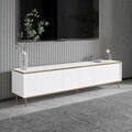 Comoda TV, Inarch, Imaj, 180x45.2x35 cm, PAL, Alb/Auriu
