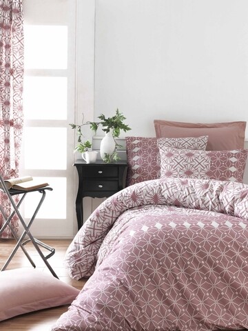 Lenjerie de pat dubla Alize, Pearl Home, 4 piese, 220x240 cm, bumbac ranforce, roz