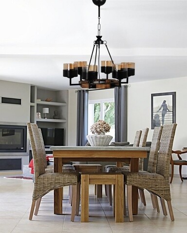 Lustra Tortum N-1057, Noor, 70 x 115 cm, 3 x E27, 100W, negru mezoni.ro