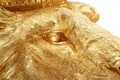 Figurina /sculptura decorativa King Leon, Mauro Ferretti, 30x42x74 cm, polirasina, auriu