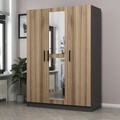 Dulap pentru haine, Minerva, Kale Oak, 135x190x52 cm, PAL, Stejar