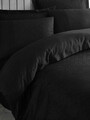 Lenjerie de pat dubla, Dama - Black, Cotton Box, Bumbac Satinat