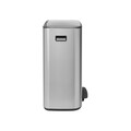 Cos de gunoi cu pedala, Brabantia, Bo Pedal, 2x30 L, 36.3x54.1x65.2 cm, otel, argintiu
