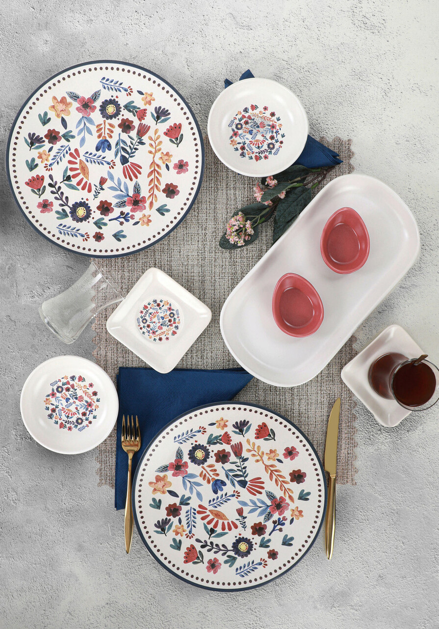 Set de mic dejun, Keramika, 275KRM1658, Ceramica, Multicolor - 1 | YEO