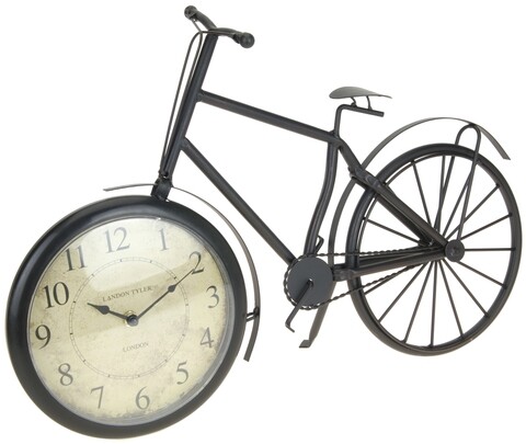 Ceas de masa Retro Bicycle, 50 x 33 x 10 cm, metal, negru