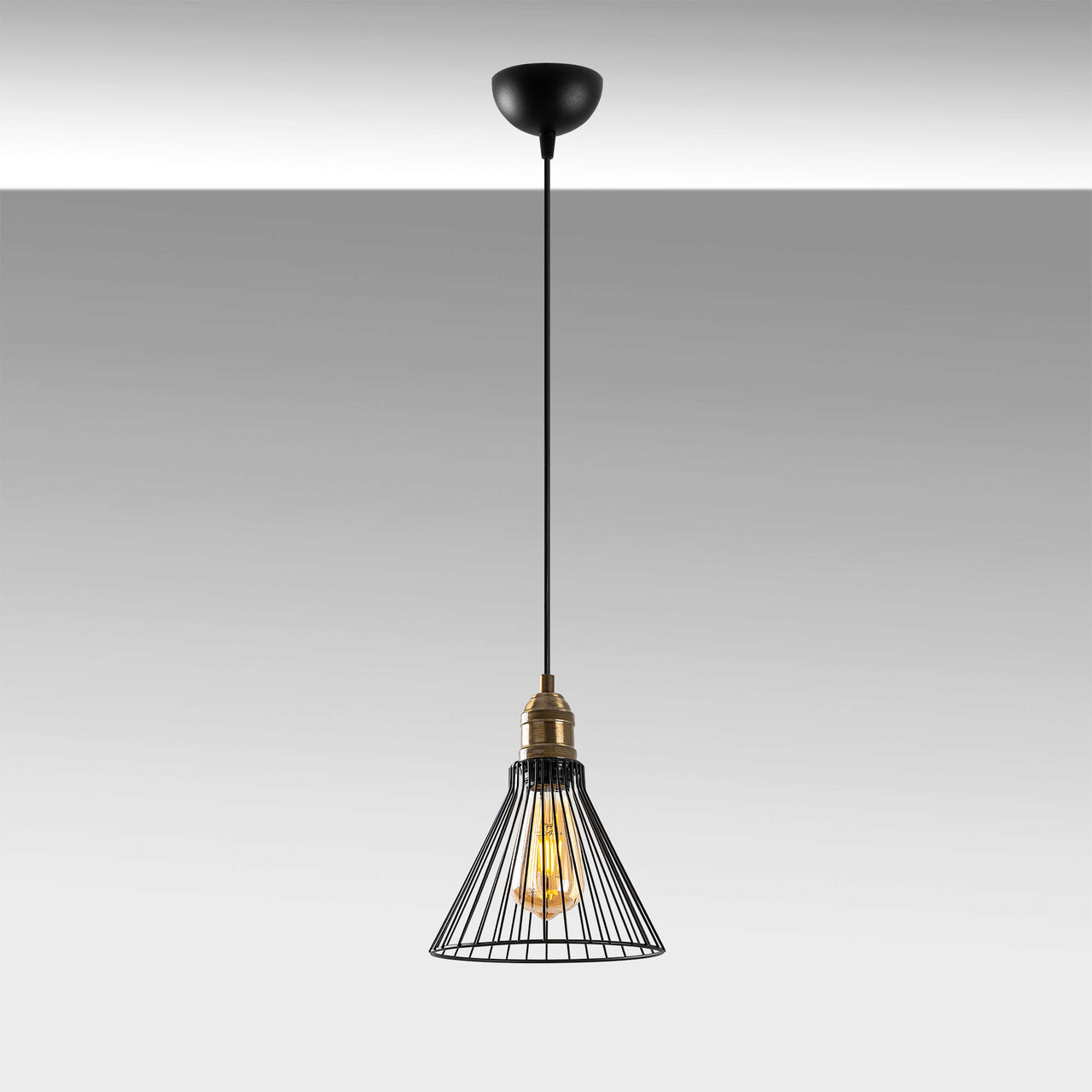 Lustra, Fulgor, 942FLG1237, Metal, Negru/Maro antic - 2 | YEO