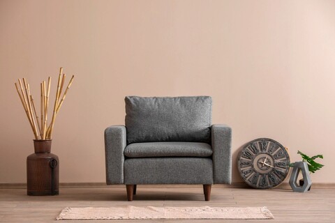Fotoliu, futon, 859ftn1754, metal, gri deschis