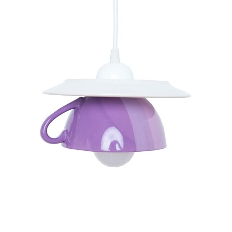 Lustra Afternoon tea, Deco Republic, E27, 1x60W, ceramica, lila-mov