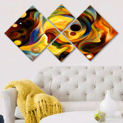 Set 4 tablouri decorative, 4mdf225930637, mdf, imprimat uv, multicolor