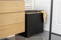 Cos pentru rufe Ecori, Wenko, 57x37x50 cm, bambus/poliester/polietilena, negru/natur