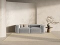 Canapea 3 locuri, Bergamo, Cosmopolitan Design, 264x108x70 cm, tesatura structurata, gri deschis