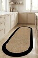 Covor, CŞR-7027OVAL-893749, 60x100 cm, Poliester, Negru