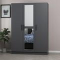 Dulap pentru haine, Minerva, Kale Anthracite, 135x210x52 cm, PAL, Antracit
