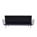 Canapea extensibila 3 locuri Samtige, Homla, 212x84x86.5 cm, lemn/catifea din poliester, gri