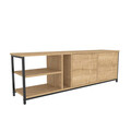 Comoda TV, Retricy, Primrose, 160x35.3x50.8 cm, PAL, Negru / Stejar