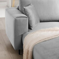 Coltar extensibil stanga 4 locuri ELTAP, LT-03NU, Dalia, 289x190x95 cm, lemn/poliester, gri deschis
