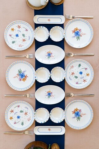 Set de mic dejun, Hermia, 858CMR1115, Portelan, Platou: 20 cm (6 bucăți), Multicolor