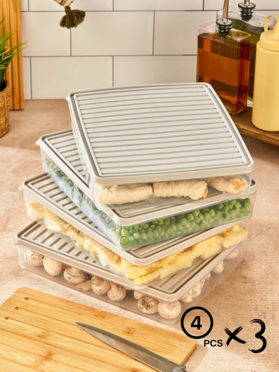 Set recipiente depozitare, Hermia, 452PTR1153, Crem - view 3