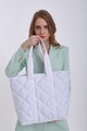 Geanta shopper, Madamra, 21KT12-002 - White, textil, alb