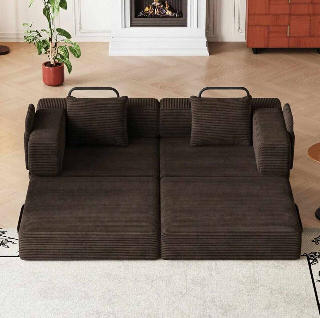 Canapea extensibila 3 locuri, Atelier del Sofa, 326NYR1157, Maro — imaginea 6