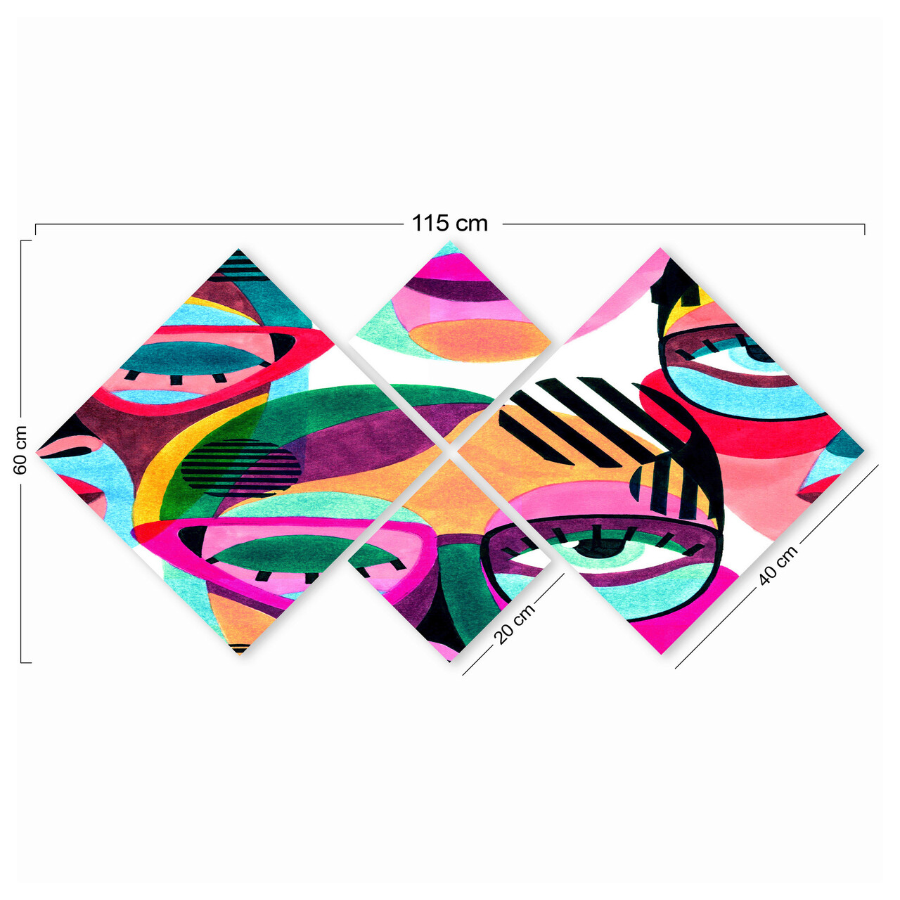 Set 4 tablouri decorative, 4MDF1567607053, MDF, Imprimat UV, Multicolor