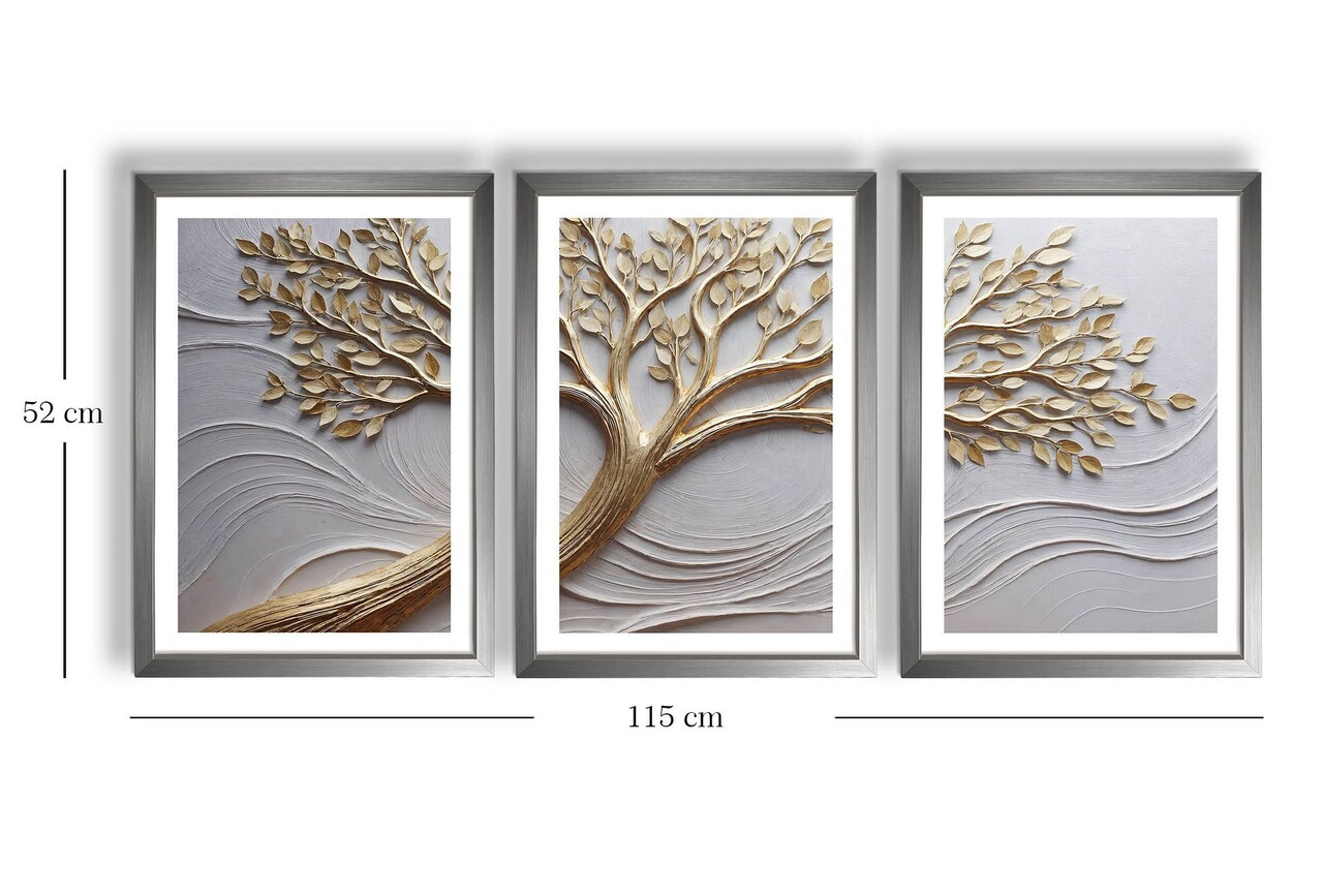 Set 3 tablouri decorative, 3Pantct-023, Cadru: 100% LEMN (Grosime: 1,9 cm), Multicolor - view 6