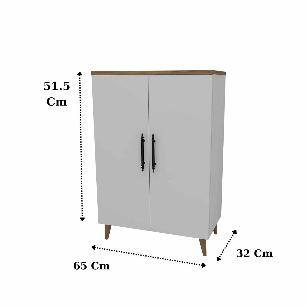 Dulap multifunctional, Hanah Home, 3 Raf 2 Kapak, 65x94.5x32 cm, Alb/Pin Atlantic — imaginea 5