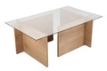 Masuta de cafea, Nordure, Vetrino, 105x40x65 cm, Sticla temperata , Stejar Honey