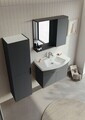 Dulap de baie cu chiuvetă, Hanah Home, Purus 80, Antracit mat