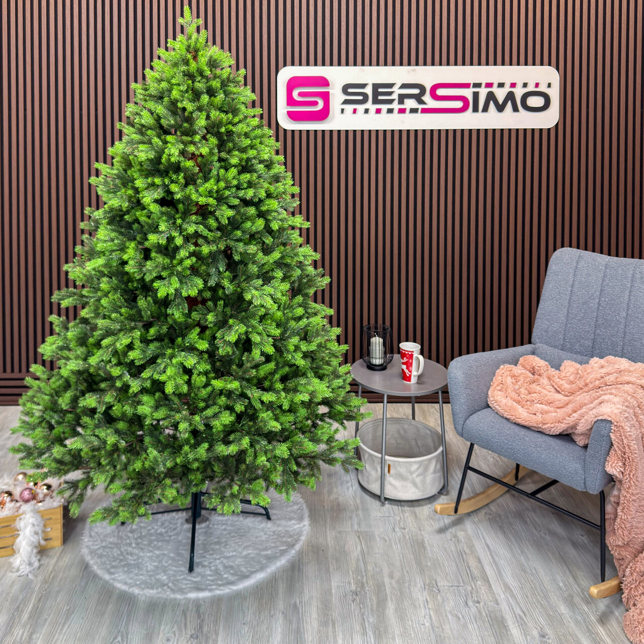 Brad artificial Sersimo, Hollandia, verde cu varfuri verzi, Integral 3D, 230 cm