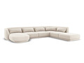 Coltar panoramic dreapta 6 locuri, Tulum, Cosmopolitan Design, 330x255x70 cm, catifea, bej deschis