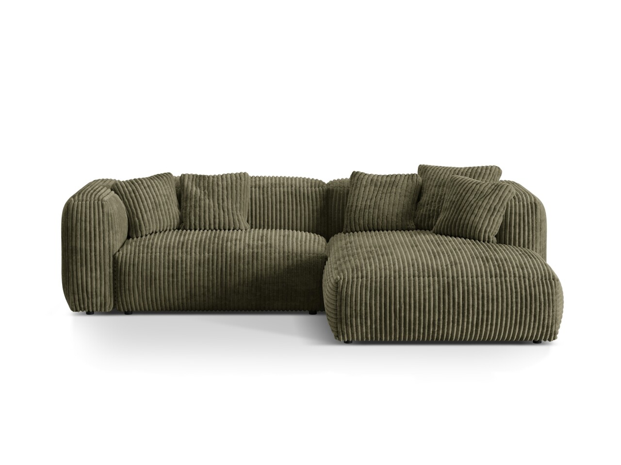 Coltar modular dreapta 2 locuri, Martina-212, Micadoni Home, 283x176x75 cm, velur, verde muschi Colțare 2