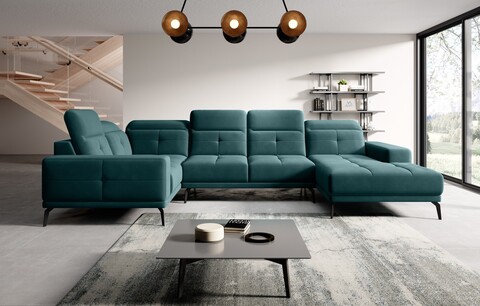 Coltar stanga 6 locuri ELTAP, LT-38VE, Neviro, 350x201x77 cm, lemn/poliester, verde