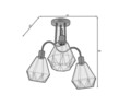 Lustra ELTAP, Bendinni, 51x51x50 cm, 3xE27, 15W, otel, negru