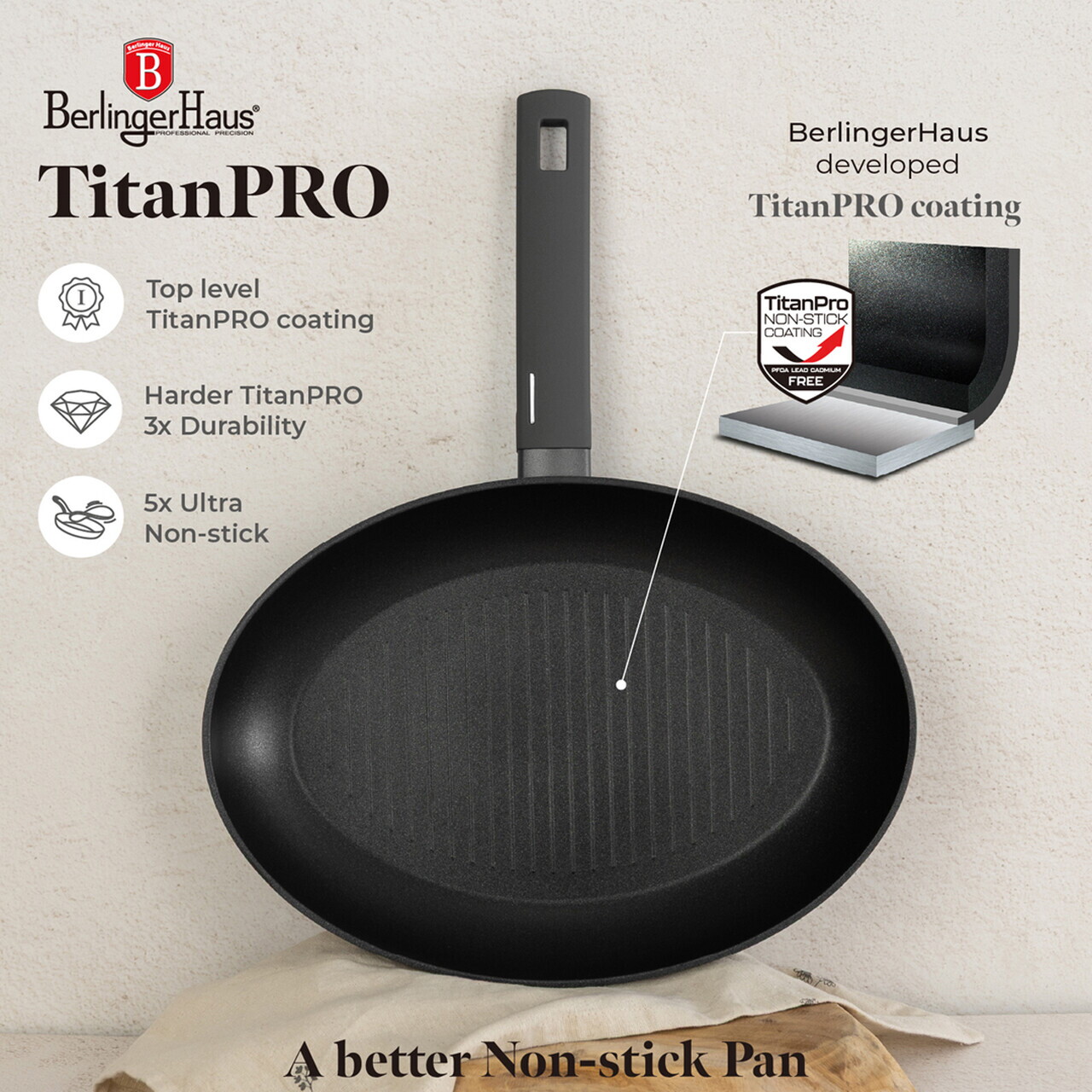 Tigaie pentru peste Berlinger Haus, Anthracite, 35 cm, aluminiu forjat, antracit mat - imagine 11