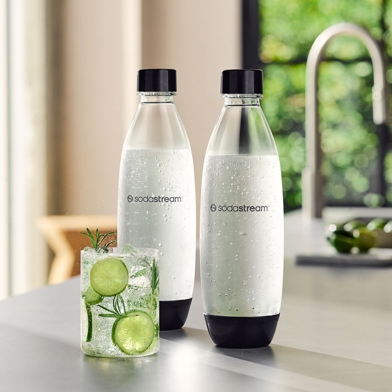 Set 2 sticle carbonatare "Fuse", plastic, 1L, Negru - SodaStream - view 2