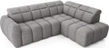Coltar extensibil dreapta 4 locuri ELTAP, RT-04PAO, Falconn, 258x208x107 cm, lemn/poliester, gri inchis