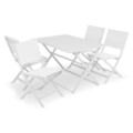 Set 4 scaune si masa dreptunghiulara pliabile BREEZE  alb