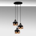 Lustra, Yildo - 6871, Opviq, 37 x 111 cm, 3 x E27, 40W, negru/cupru