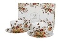 Set 2 cesti cu farfurioara, DUO, Zahra, 280 ml, portelan, multicolor
