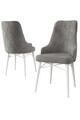 Set scaune 4 piese, Charlotte, Neta, Gri/Alb