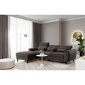 Coltar extensibil stanga 4 locuri ELTAP, Foble, 267x196x100 cm, lemn/poliester, maro inchis