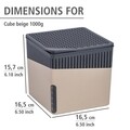 Dezumidificator, Wenko, Cube 1000 g, 16.5 x 15.7 x 16.5 cm, plastic, bej