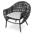 Set mobilier gradina/terasa, 2 fotolii + masuta, Alcudia, aluminiu, negru/gri