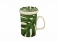 Cana cu infuzor Mostera, Duo, 320 ml, portelan, verde