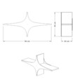 Raft de perete, Decormet, Susen, 90x45x20 cm, Alb/Negru