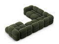 Coltar panoramic stanga 5 locuri, Loretto, Cosmopolitan Design, 345x250x68 cm, catifea, verde