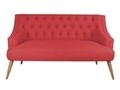 Canapea fixa Lamont, Zeon, 2 locuri, 140x74x80 cm, lemn, rosu