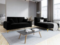 Canapea, Madara, Mazzini Sofas, 2 locuri, gold legs, 172x102x90 cm, catifea, negru